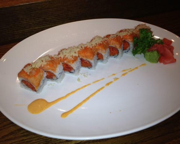 Double Crunch Spicy Roll · Spicy tuna roll, top with spicy yellowtail and tempura flakes. 