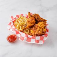 14. Three Piece Mix Fried Chicken Special · Served with fries and soda.