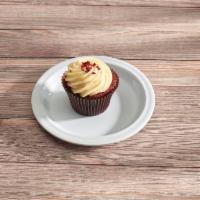 Famous Red Velvet · Classic Red Velvet Cupcake topped with Cream Cheese Icing