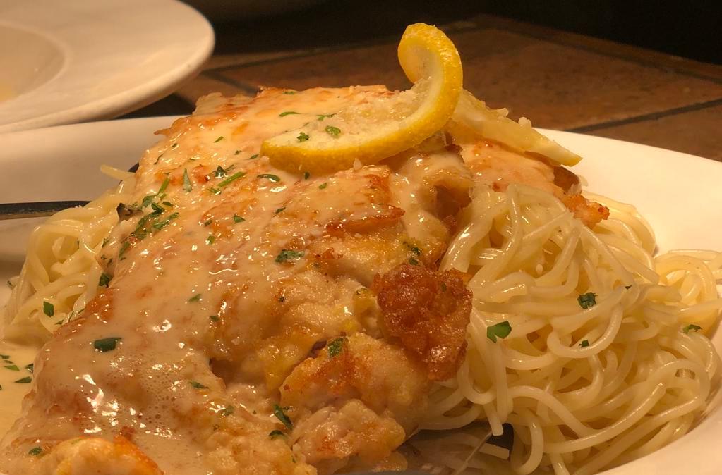 Chicken French · Egg battered chicken breast served over angel hair with a classic french sauce