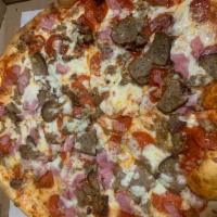 Meat Lovers Pizza · Ham, meatballs, sausage, pepperoni and mozzarella. 