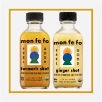 Mon Fe Fo [Ginger & Turmeric Shots ( 2 oz)] · Cold-pressed juice blend. Organic orange juice, organic turmeric, organic lemon juice, organ...