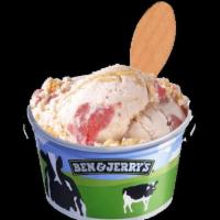 Strawberry Cheesecake · Strawberry cheesecake ice cream with strawberries and a thick graham cracker swirl.