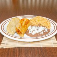 Combo #2 · 2 tamales, arroz and frijoles. 2 tamale, rice and beans.
