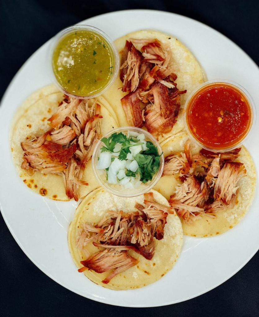 Pork Carnitas Taco Order · 4 Tacos of the meat of your choice.