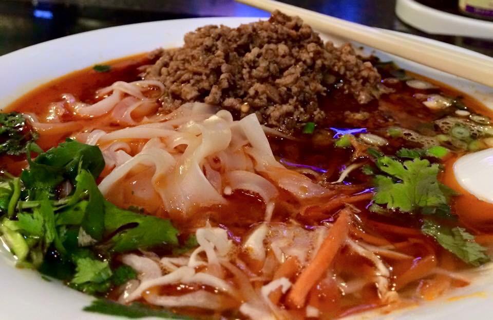 Kao Soi · Laotian famous noodles soup. Rice noodles with spicy ground pork sauce.