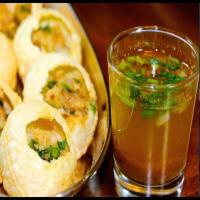 Gol Gappe with Stuffing · 8 pieces. Crispy puffs filled with mashed potatoes, onion, mint leaves, eaten with spiced wa...