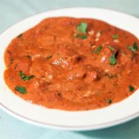 Lamb Tikka Masala · Lamb meat cooked in tandoor in ginger, garlic, tomatoes, bell peppers, onions, fresh mint, a...