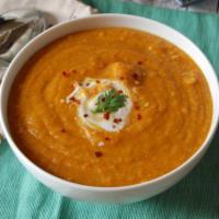 Lentil Soup · Homemade lentil soup prepared in the traditional Indian way with delicately cooked lentils.