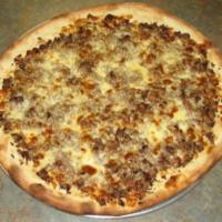 Philly Cheese Steak Pizza · Thinly sliced roast beef, pizza sauce, onion, red pepper, olive oil, garlic cloves, sliced m...