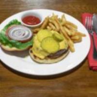 Cavali Burger · Prime USDA ground beef seasoned then grilled, topped with lettuce, tomatoes, onions and baco...