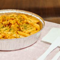 Pasta with Vodka Sauce · The sauce is made with bacon. Tomato and vodka pasta sauce.