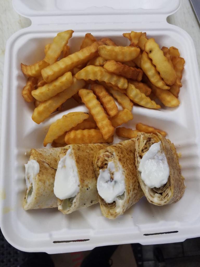 Shawarma Chicken Wrap with Fries  · 