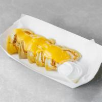 Potato & Cheese Pierogi (5pcs) · Potatoes, Monterey Jack, cheddar cheeses and spices. Topped with Monterey Jack and cheddar c...