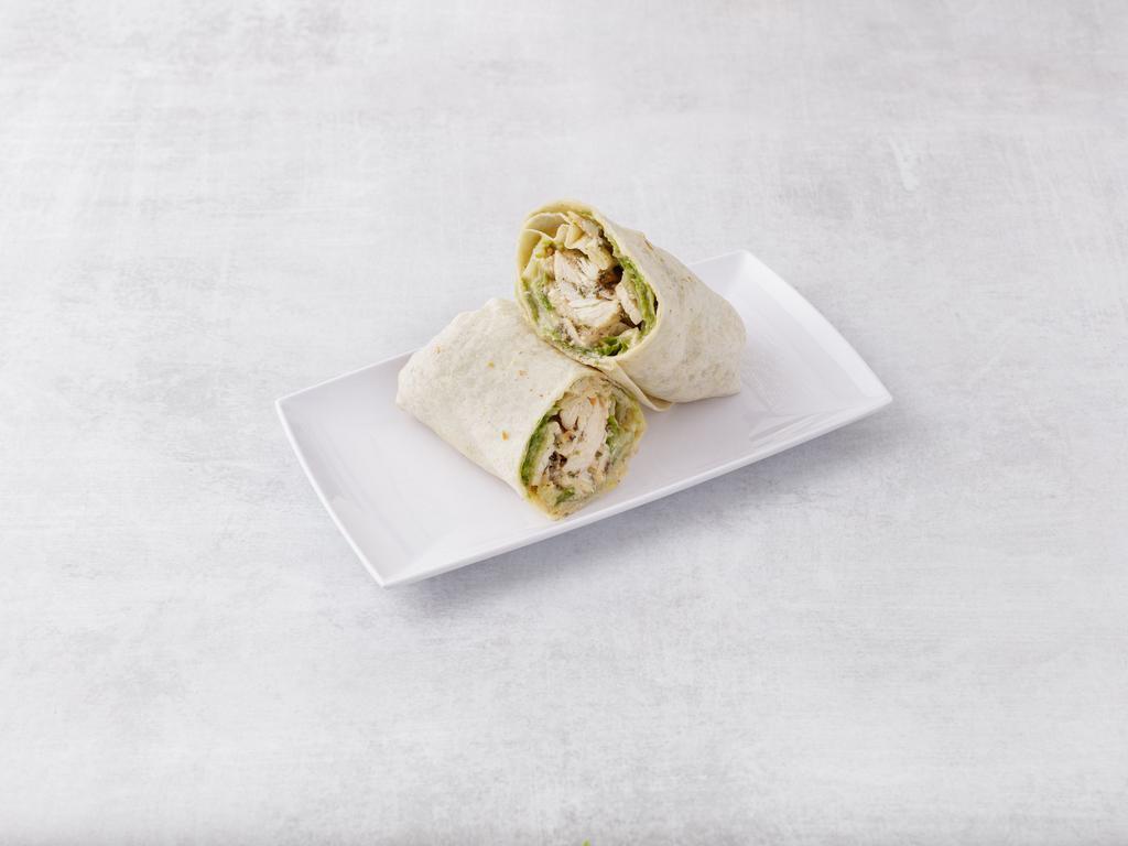 Caesar Wrap · Grilled chicken, romaine, lettuce, Parmigiana cheese and Caesar dressing.