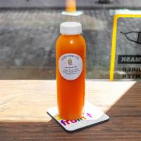Good Morning Juice · Orange, carrot, apple, turmeric powder, cloves, ginger.