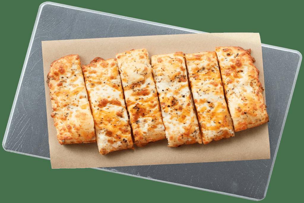 Cheesy Bread · Irresistible and packed with garlic and freshly shredded, freshly melted mozzarella and cheddar cheese. Served with pizza sauce and lite ranch dressing for dipping. 