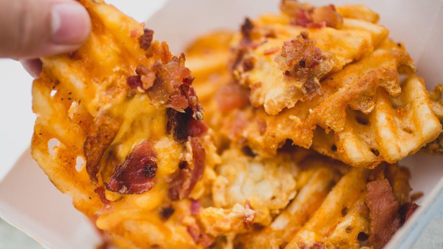 Cheese Waffle Fries · Delicious cheesy waffles fries, crispy outside and tender inside.
