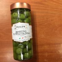 Paolo's martini pitted olives 20.5 oz · Product of Italy