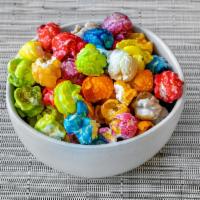 Rainbow Popcorn · A colorful combo of our fruity candied flavors.

