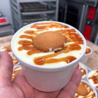 Banana & Salted-Caramel Pudding · Vanilla pudding with layers of caramelized spiced bananas, vanilla wafers & salted caramel s...
