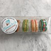 Five French Macaron Box (G.F.) · Your selection of 5 exquisite French macarons in a gift box. Available flavors change often.