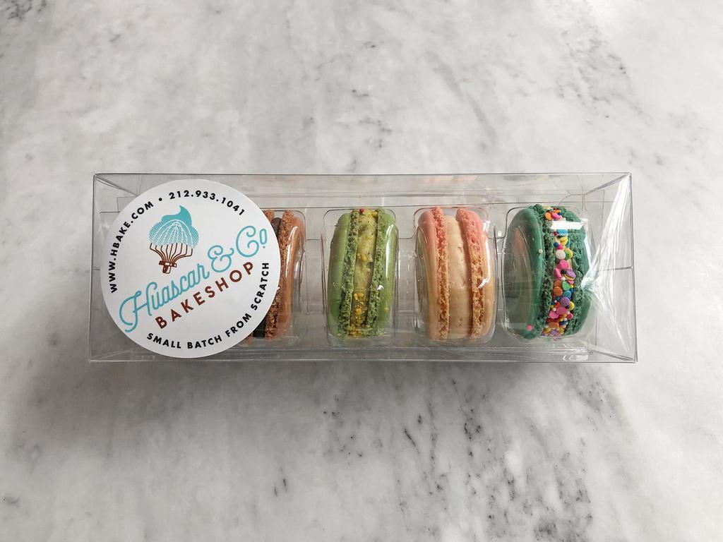 Five French Macaron Box · Your selection of 5 exquisite French macarons. Available flavors change often.