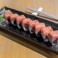Tuna Lover's Special Roll · Tuna and tuna toro roll topped with spicy tuna.