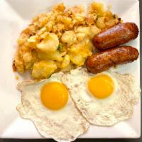 2 Eggs Any Style · Served with home fries or greens and toast.