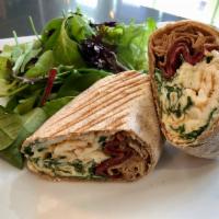 Protein Breakfast Wrap · egg whites, turkey bacon, & spinach in a whole wheat wrap