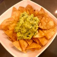 Guacamole and Chips · Gluten free corn tortilla & homemade guacamole.