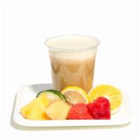 16. Refresher Juice · Orange, pineapple, cucumber, lemon, strawberry, ginger.
