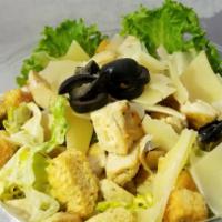 Chicken Caesar Salad · Crouton, Romaine letters and Parmesan cheese.