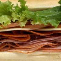 Italian Combo #2 · Capicola ham, salami, pepperoni, Provolone сheese, lettuce and tomato.