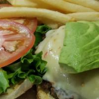 5. Mexican Burger · Avocado, onion, jalapeno, lettuce, tomatoes and mayo,pepper jack cheese
