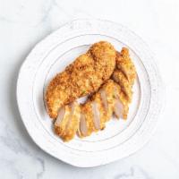 Chicken Tenders · Two panko-crusted tenders lightly seasoned and ready for dunking. 
