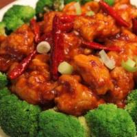 131. General Tso's Chicken · Served with white or brown rice. Hot and spicy.