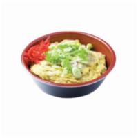 Oyako Don · Boiled chicken and simmered egg served over white or brown rice. Topped with scallions and p...