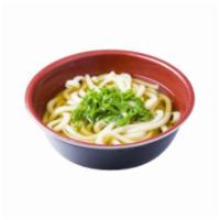 Kake · Udon or Soba noodles with broth. Topped with scallions.