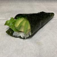 Avocado Hand Roll · Temaki. Stuffed cone-shaped seaweed.