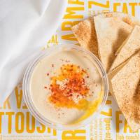 Hummus · Chickpea, tahini, lemon and garlic. Vegan, Gluten Free.