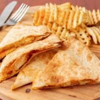 Chicken Quesadilla · Chicken breast, pimento cheese, cheddar cheese, wheat tortilla 
