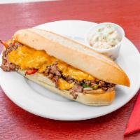 Phat Steak Sub · Italian roast shredded in house seasoning, American or provolone cheese, onions, peppers, an...