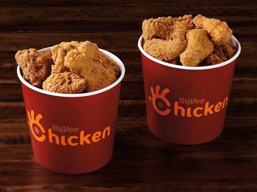 20 Piece Chicken Bucket · Choice of hand breaded chicken tenders or a combination of 5 breasts, 5 wings, 5 thighs, 5 legs.