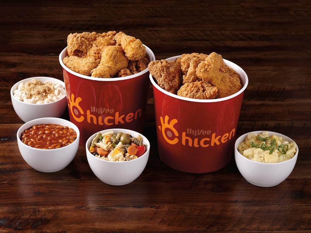 20 Piece Chicken Meal · Choice of 20 hand breaded chicken tenders or a combination of 5 breasts, 5 wings, 5 thighs, 5 legs. Choice of 2 quart sides.