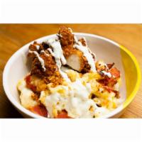 Chicken Bacon Ranch Mac · Crispy Chicken, Bacon, Shredded Monterey Jack, Bread Crumbs & Ranch. 