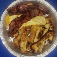 Mr. Lumberjack · 1 piece French toast, pancake, bacon, egg and cheese.