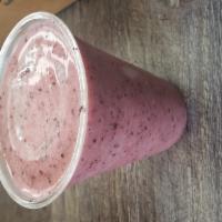 Mr. Berry Smoothie · Banana, blueberry, strawberry, watermelon juice.
