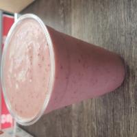PB Twister Smoothie · Banana, strawberry, blueberry, peanut butter, apple juice.