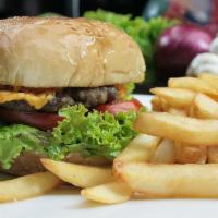 Cheeseburger Deluxe · Grilled or fried patty with cheese on a bun.